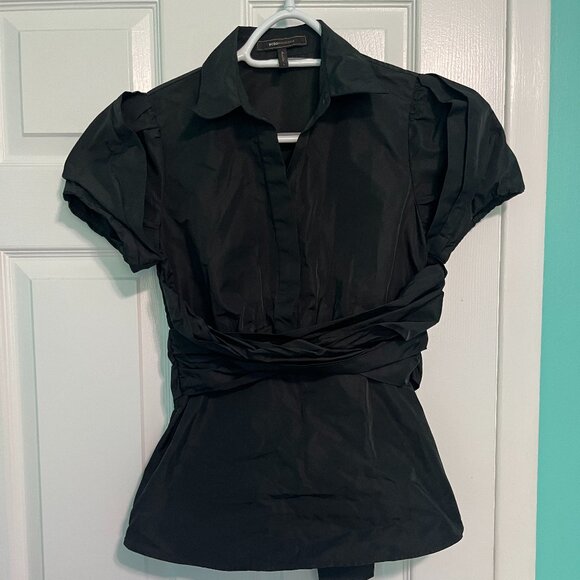 BCBGMAXAZRIA Black Buttondown Blouse - Picture 1 of 3